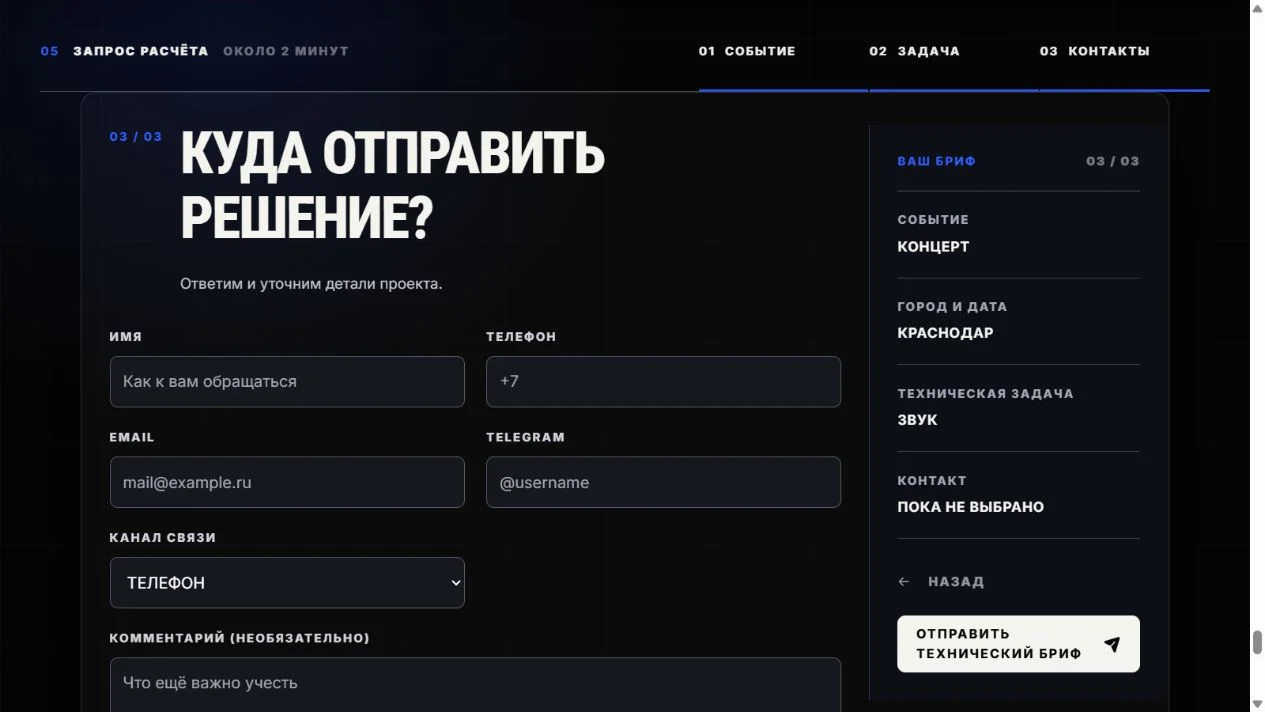 От события к техническому брифу